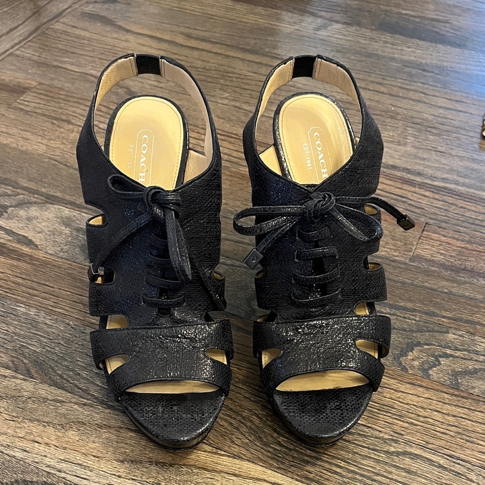 Coach Moreen Platform Pumps Size 8B in Pewter